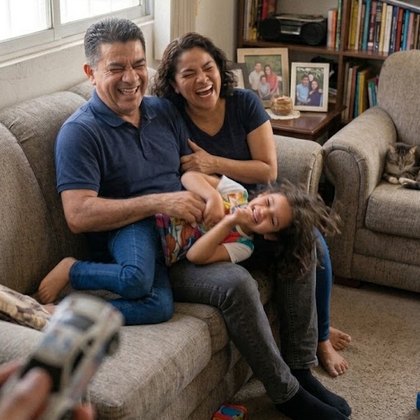 Juan con su familia